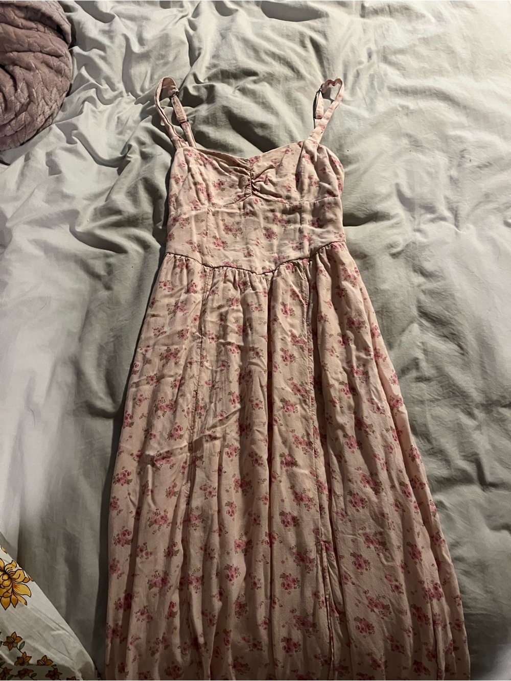Aeropostale Pink Floral Spaghetti-Strap Maxi Dress